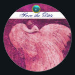 Sticker Rond MARIAGE LOVE PEACOCK blanc rose bleu aquamarine<br><div class="desc">Design élégant et élégant avec une pierre 3d gem, facilement personnalisable avec vos initiales et votre texte, développement graphique numérique par Bulgan Lumini .Facile à customiser avec votre propre texte pour toute occasion comme enregistrer les cartes de remerciements / , douches nuptiales, anniversaires, fêtes, douches fiançailles, ou à peu près...</div>