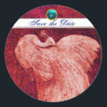 Sticker Rond MARIAGE LOVE PEACOCK blanc rouge bleu aquamarine<br><div class="desc">Design élégant et élégant avec une pierre 3d gem, facilement personnalisable avec vos initiales et votre texte, développement graphique numérique par Bulgan Lumini .Facile à customiser avec votre propre texte pour toute occasion comme enregistrer les cartes de remerciements / , douches nuptiales, anniversaires, fêtes, douches fiançailles, ou à peu près...</div>