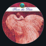 Sticker Rond MARIAGE LOVE PEACOCK blanc rouge bleu aquamarine<br><div class="desc">Design élégant et élégant avec une pierre 3d gem, facilement personnalisable avec vos initiales et votre texte, développement graphique numérique par Bulgan Lumini .Facile à customiser avec votre propre texte pour toute occasion comme enregistrer les cartes de remerciements / , douches nuptiales, anniversaires, fêtes, douches fiançailles, ou à peu près...</div>