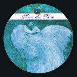 Sticker Rond MARIAGE LOVE PEACOCK blanc, saphir bleu<br><div class="desc">Design élégant et élégant avec une pierre 3d gem, facilement personnalisable avec vos initiales et votre texte, développement graphique numérique par Bulgan Lumini .Facile à customiser avec votre propre texte pour toute occasion comme enregistrer les cartes de remerciements / , douches nuptiales, anniversaires, fêtes, douches fiançailles, ou à peu près...</div>