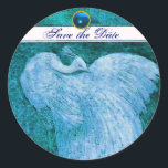 Sticker Rond MARIAGE LOVE PEACOCK blanc, saphir bleu<br><div class="desc">Design élégant et élégant avec une pierre 3d gem, facilement personnalisable avec vos initiales et votre texte, développement graphique numérique par Bulgan Lumini .Facile à customiser avec votre propre texte pour toute occasion comme enregistrer les cartes de remerciements / , douches nuptiales, anniversaires, fêtes, douches fiançailles, ou à peu près...</div>