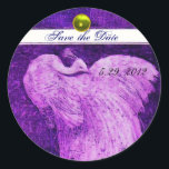 Sticker Rond MARIAGE LOVE PEACOCK blanc violet jaune topaz<br><div class="desc">Design élégant et élégant avec une pierre 3d gem, facilement personnalisable avec vos initiales et votre texte, développement graphique numérique par Bulgan Lumini .Facile à customiser avec votre propre texte pour toute occasion comme enregistrer les cartes de remerciements / , douches nuptiales, anniversaires, fêtes, douches fiançailles, ou à peu près...</div>