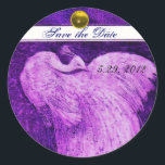 Sticker Rond MARIAGE LOVE PEACOCK blanc violet jaune topaz<br><div class="desc">Design élégant et élégant avec une pierre 3d gem, facilement personnalisable avec vos initiales et votre texte, développement graphique numérique par Bulgan Lumini .Facile à customiser avec votre propre texte pour toute occasion comme enregistrer les cartes de remerciements / , douches nuptiales, anniversaires, fêtes, douches fiançailles, ou à peu près...</div>
