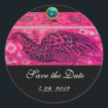 Sticker Rond MARIAGE LOVE PEACOCK rose noir bleu aquamarine<br><div class="desc">Design élégant et élégant avec une pierre 3d gem, facilement personnalisable avec vos initiales et votre texte, développement graphique numérique par Bulgan Lumini .Facile à customiser avec votre propre texte pour toute occasion comme enregistrer les cartes de remerciements / , douches nuptiales, anniversaires, fêtes, douches fiançailles, ou à peu près...</div>