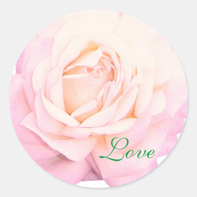 Sticker Rond Mariage Love Rose Stiker (Devant)