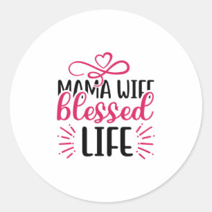 Sticker Rond Mariage Maman Femme Vie Bénie