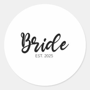Sticker Rond Mariage Matching Cadeaux Bride Est. Cadeau nuptial