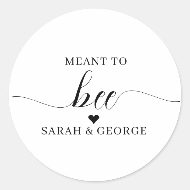 Sticker Rond Mariage Meant to Bee (Devant)