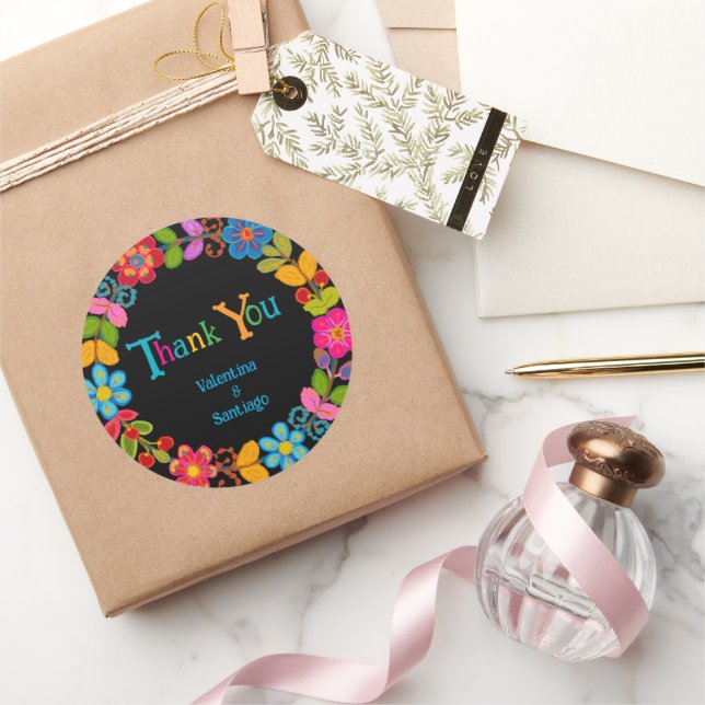 Sticker Rond Mariage mexicain moderne (Cadeaux)