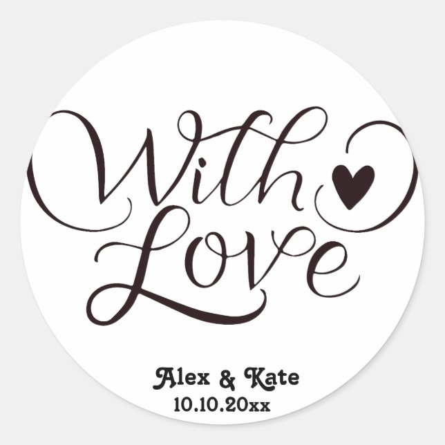 Sticker Rond Mariage minimaliste (Devant)