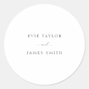 Sticker Rond Mariage minimaliste élégant de script classique