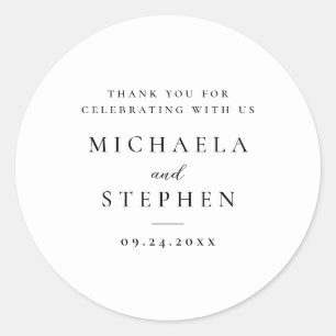 Sticker Rond Mariage minimaliste moderne de typographie noire