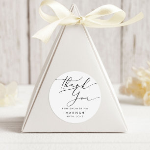 Sticker Rond Mariage Minimaliste Moderne Remerciements Enterrem