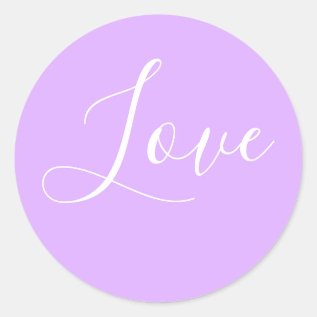 Sticker Rond Mariage minimaliste Pastel Mauve couleur solide pe (Devant)