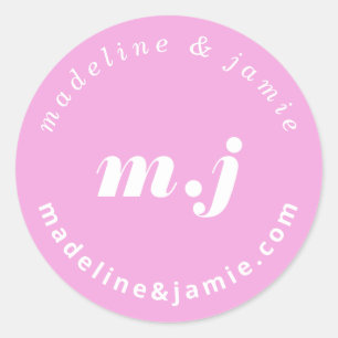 Sticker Rond Mariage minimum gras Date Enregistrer la date Jaun