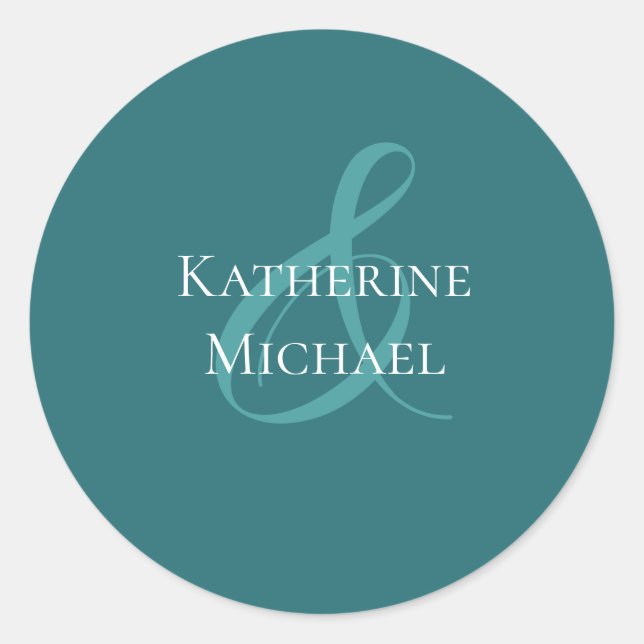 Sticker Rond Mariage moderne Emerald Green (Devant)