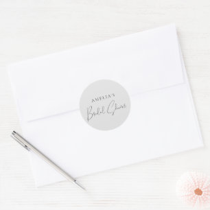 Sticker Rond Mariage Moderne Gris Rond Classique Classique R
