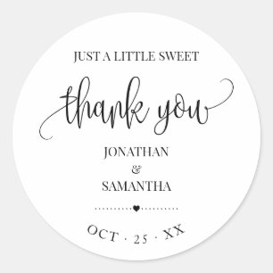 Sticker Rond Mariage moderne minimaliste merci pour