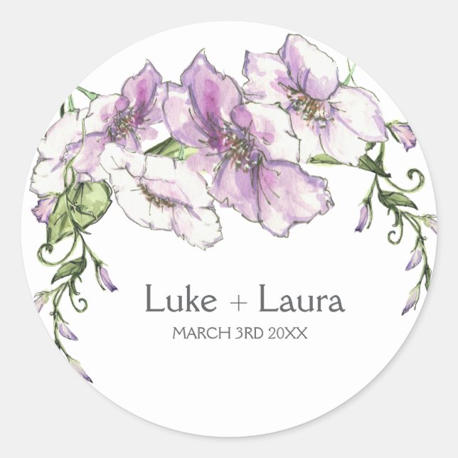 Sticker Rond Mariage moderne Pansy (Devant)