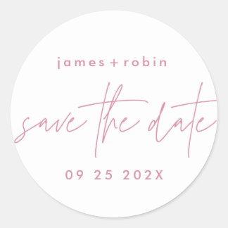 Sticker Rond Mariage moderne roux rose vif Décontracté amusant