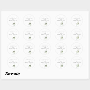 Sticker Rond Mariage moderne verdure