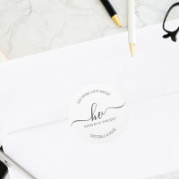 Mariage Monogram Calligraphy Script Adresse de ret