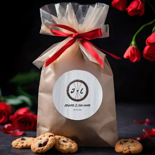 Sticker Rond Mariage monogrammé moderne Décontracté Motorcycle 