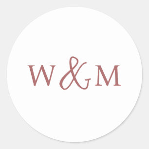 Sticker Rond Mariage monogramme moderne simple et élégant
