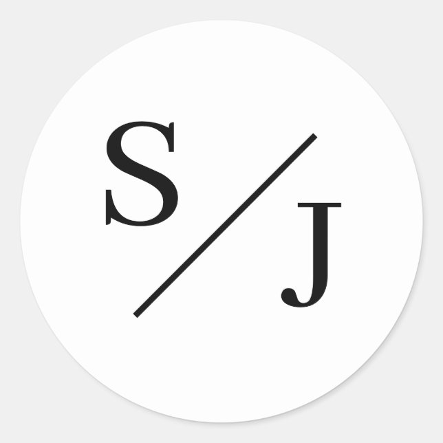 Sticker Rond Mariage Monogramme simple (Devant)