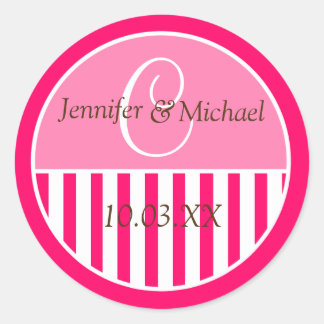 Sticker Rond Mariage monographique personnalisé Favoriser les É