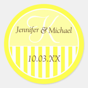Sticker Rond Mariage monographique personnalisé Favoriser les É