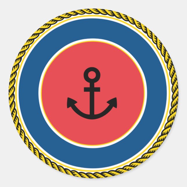 Sticker Rond Mariage nautique (Devant)
