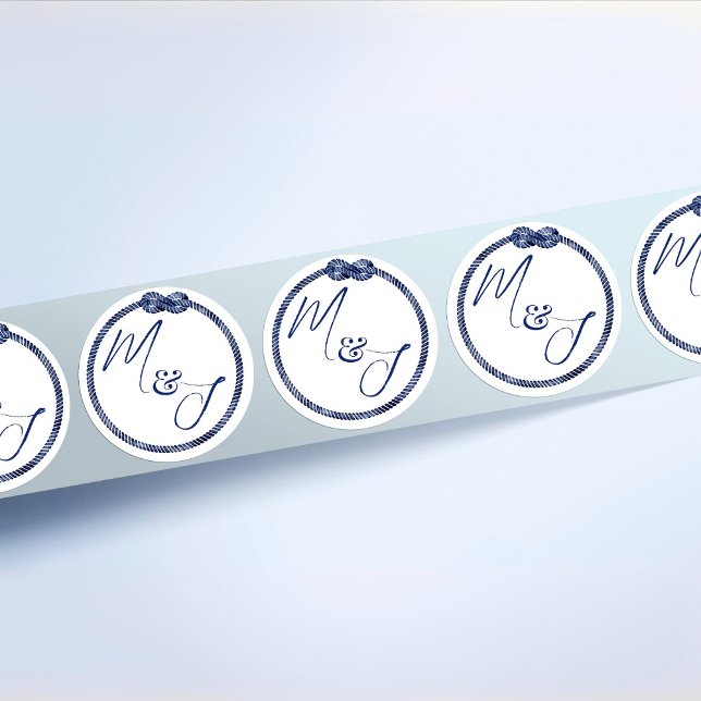 Sticker Rond Mariage nautique côtier (Créateur téléchargé)