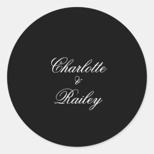 Sticker Rond Mariage noir et blanc