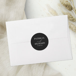 Sticker Rond Mariage noir et blanc