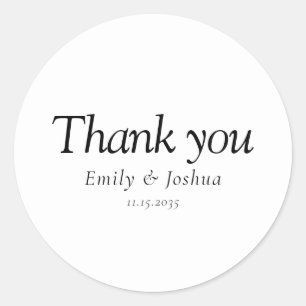 Sticker Rond Mariage noir et blanc moderne