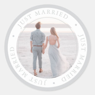 Sticker Rond Mariage occasion simple photo personnalisée