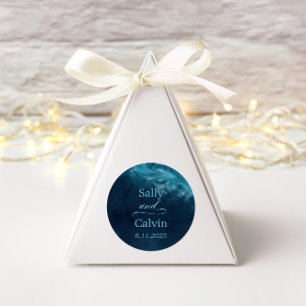 Sticker Rond Mariage Ocean Wave