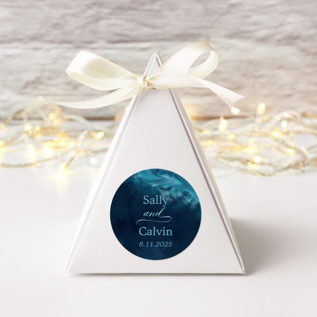 Sticker Rond Mariage Ocean Wave (Créateur téléchargé)