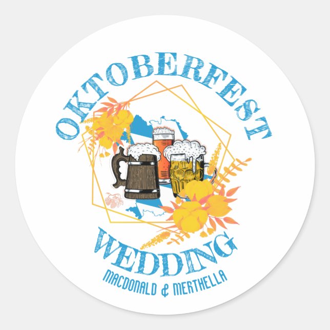 Sticker Rond Mariage OKTOBERFEST (Devant)