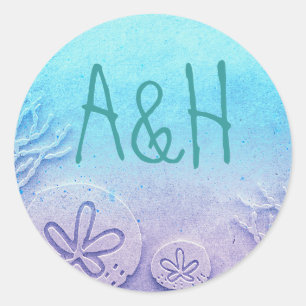 Sticker Rond Mariage Ombre Beach