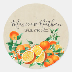 Sticker Rond Mariage Orange Blossom