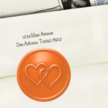 Mariage Orange Deux Cœurs Entrelacés