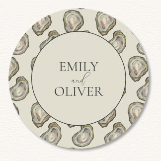 Sticker Rond Mariage Oyster Shells