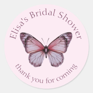 Sticker Rond Mariage Papillons Élégants Fête Prénuptiale SUR ME