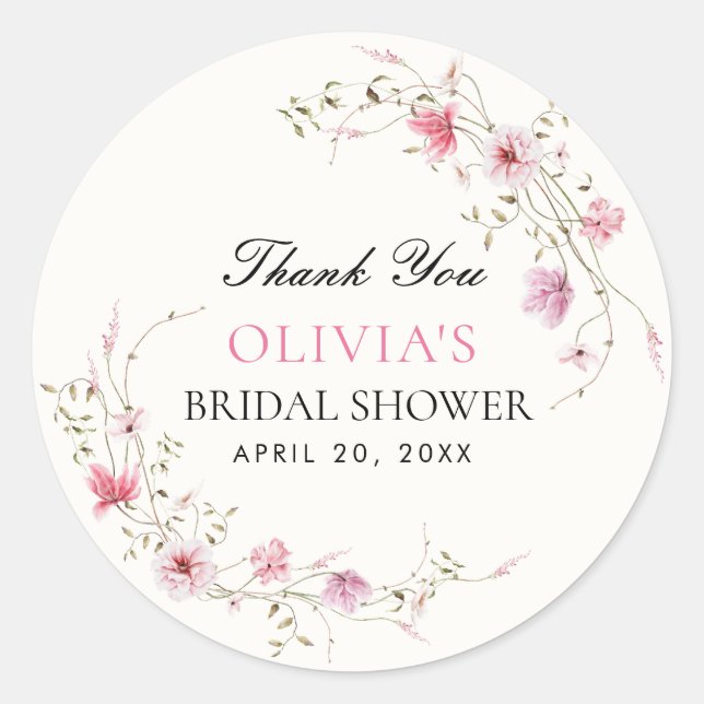 Sticker Rond Mariage papillons floraux toute une vie (Devant)