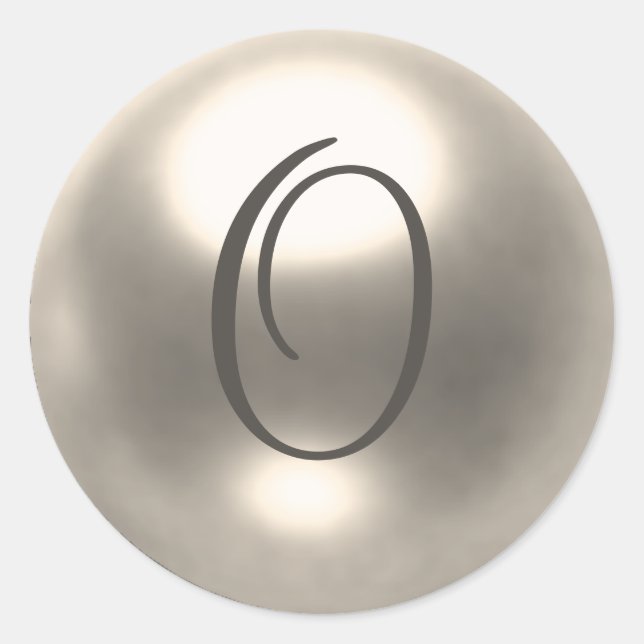 Sticker Rond Mariage Pearl O monogramme (Devant)