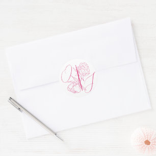 Sticker Rond Mariage Peony Elegance