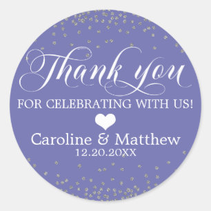 Sticker Rond Mariage Peri Sprinkle Sparkle MERCI d'argent