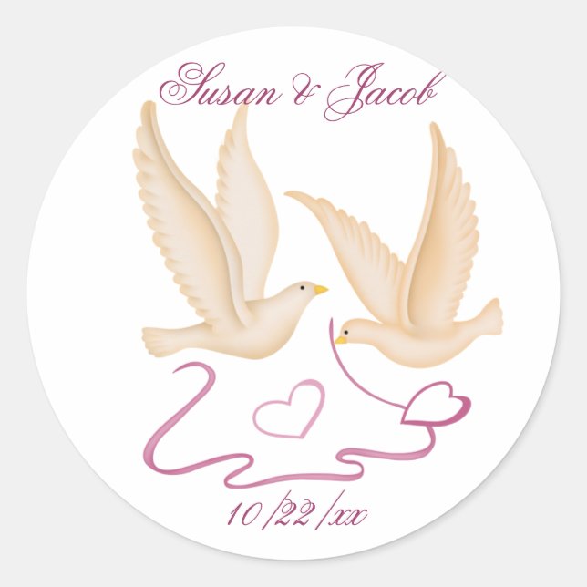 Sticker Rond Mariage personnalisé (Devant)